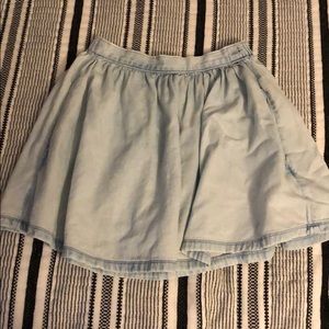 American Eagle Lightwash Denim Skater Skirt